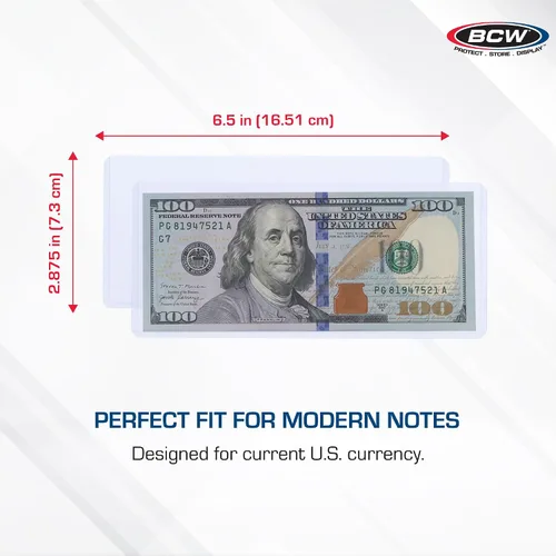 Vista 3 de BCW - Contenedor de carga superior para billetes regulares, transparente, para 25 piezas