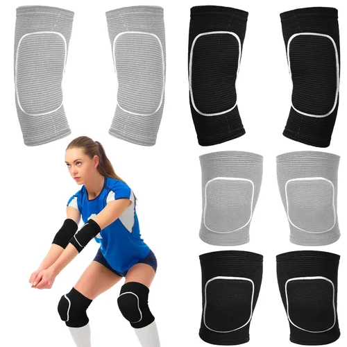 Vista 9 de Sosation Juego de 2 Coderas de Voleibol y Mangas para Rodilla y Brazo con Almohadilla de Protección, Accesorios Esenciales de Voleibol con Alta