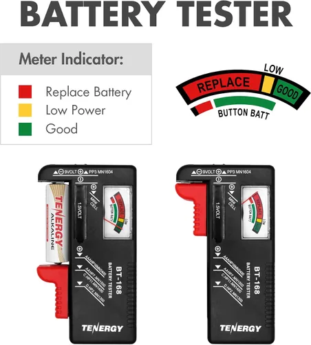 Vista 5 de Tenergy Estuche Organizador de Almacenamiento de Baterías con Probador de Baterías, Contiene 60 Baterías AA AAA C D 9V (Baterías no Incluidas)
