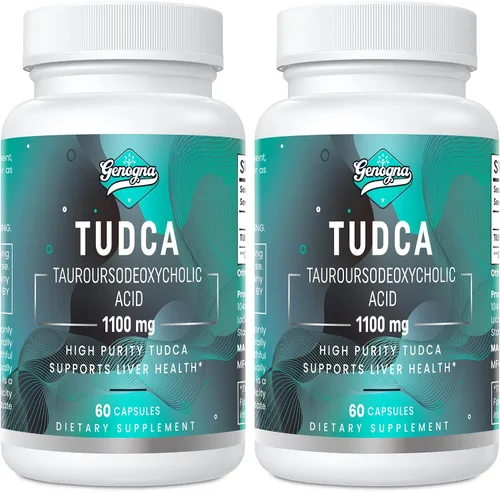 Vista 8 de TUDCA Suplemento de apoyo hepático de 1100 mg para limpieza desintoxicante, sales biliares solubles en agua con fuerte sabor amargo, 60 cápsulas