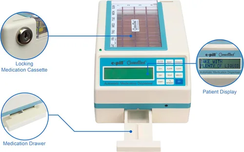 Vista 5 de e-Pill CompuMed - Dispensador automático de pastillas resistente a manipulaciones, alimentado por CA