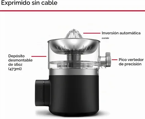 Vista 2 de KitchenAid Go Cordless Citrus Juicer - batería incluida, KCJR161BM