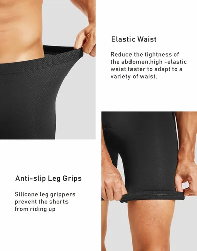 Vista 3 de Przewalski Pantalones cortos de ciclismo para hombre, 23D, acolchados, para bicicleta, MTB Liner