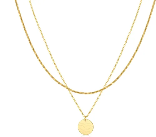 Vista 33 de Collares en capas para mujer, chapados en plata, delicada cuerda torcida de serpiente, delicado collar en capas, gargantilla de diferentes