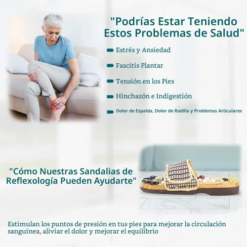Vista 3 de Neo Reflexology Sandals. Sandalias terapéuticas de piedras naturales de reflexología, 1