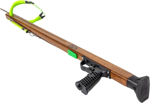 Vista 9 de JBL Fusil submarino Woody Elite Performance para pesca submarina, apnea, buceo, pesca, buceo, barril de caoba, eje de acero inoxidable, bozal