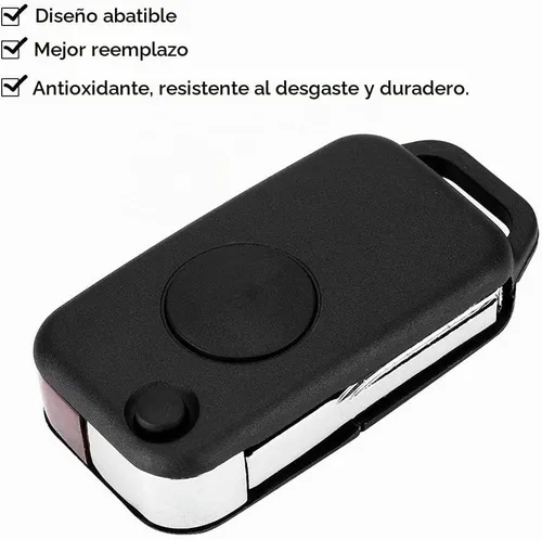 Vista 4 de Aramox Funda para llavero con tapa de 1 botón, funda para llavero remoto para Benz Class 1984-2004