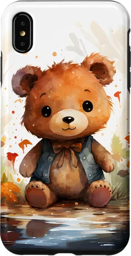 Vista 12 de Funda de oso de peluche con chaleco para iPhone 17