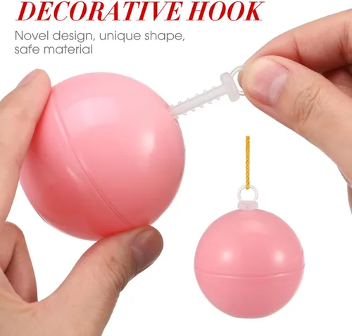 Vista 5 de Angoily Tapas de adorno de Navidad, 100 piezas de repuesto para adornos de Navidad, accesorios de bolas para colgar creativamente con soporte