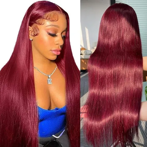 Vista 26 de Pelucas de encaje frontal rectas de cabello humano bunGiol pre arrancadas con cabello de bebé HD Pelucas de encaje frontal 13x4 sin pegamento