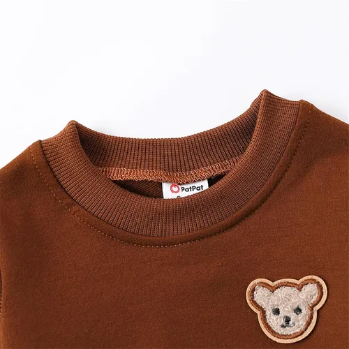 Vista 2 de PATPAT Ropa de bebé niño sudadera de manga larga sólida para niño niño cuello redondo suéter ropa