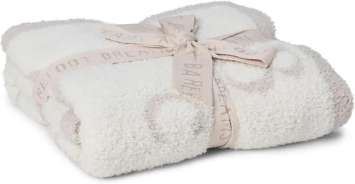 Vista 4 de Manta Barefoot Dreams® CozyChic® ABC, Rosa Polvoriento/Crema
