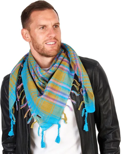 Vista 44 de LOVARZI Shemagh Cottons Arab Keffiyeh - Bufanda militar táctica para cabeza y cuello
