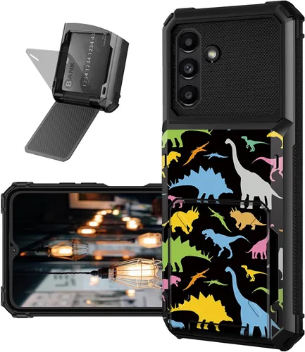 Vista 11 de Funda tipo cartera para Samsung Galaxy A54 5G con ranura para tarjetero, funda con tapa híbrida de doble capa, resistente, a prueba de golpes, funda