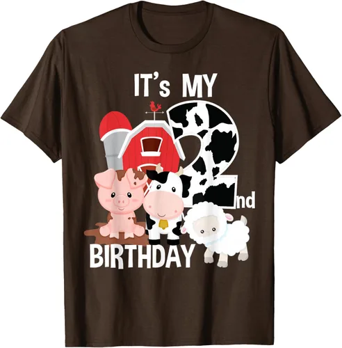 Vista 57 de Camiseta para fiesta de 2 años con texto en inglés "It's My 2nd Birthday", Negro