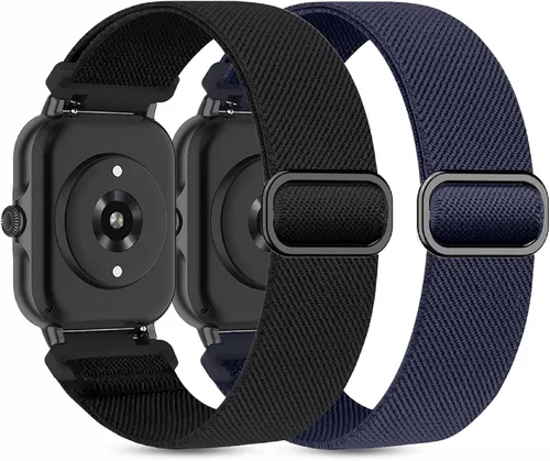Vista 12 de Paquete de 2 correas elásticas de nailon compatibles con Amazfit Active 2/Active 3 Premium/Active, correas deportivas de repuesto suaves de 0.787