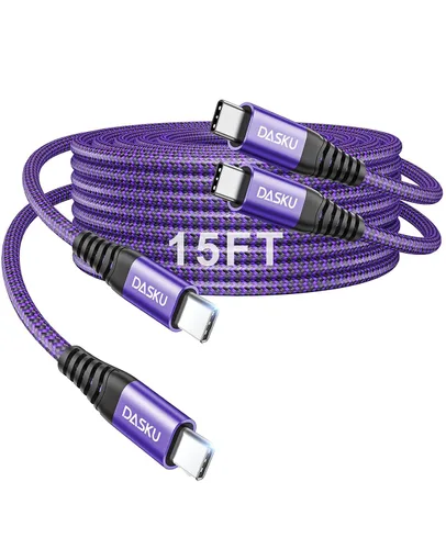 Vista 58 de Dasku iPhone 17 USB C a USB C de carga rápida, 60 W (3.1 A), paquete de 2 cables cargador de carga de 3 pies tipo C para iPhone 17/16/15/15 Plus/15