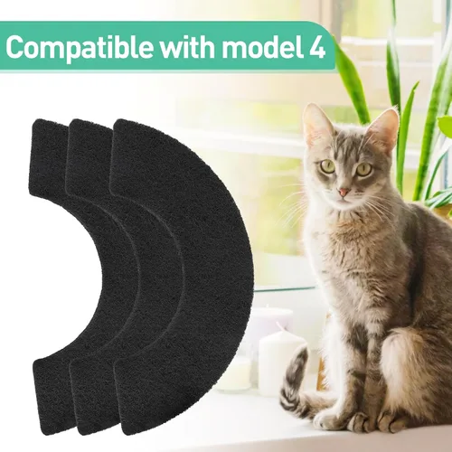 Vista 3 de MEWTOGO 3 filtros de carbono para caja de arena para gatos, robot 4, filtros de repuesto gruesos y duraderos para absorber olores desagradables