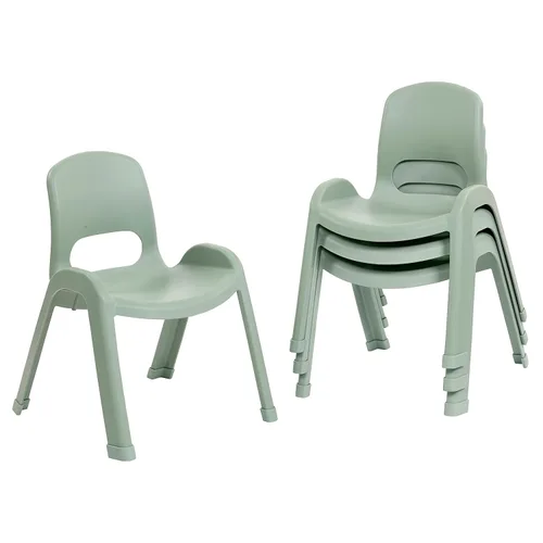 Vista 18 de ECR4Kids Silla apilable SitRight de plástico, 11 pulgadas, muebles de aula, negro, paquete de 4