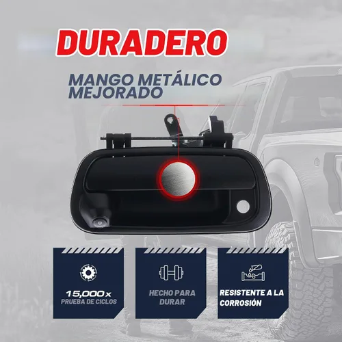 Vista 2 de Master Tailgaters Manija de Compuerta Trasera de Metal Negro con Cámara de Respaldo de Repuesto para Toyota Tundra (2000-2006) IP68 Resistente al