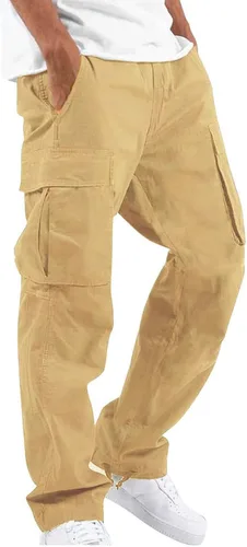 Vista 2 de EELHOE Baggy Cargo Pants for Men Ripstop Lightweight Regular-Fit Trousers Work Outdoor Casual Bottom Pant with Multi-Pockets