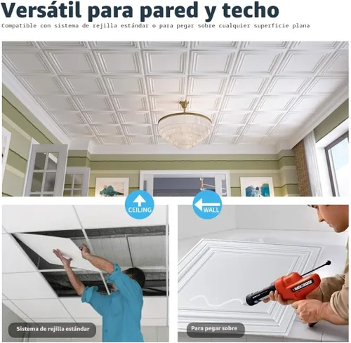 Vista 6 de Art3d Azulejos de techo de PVC, hoja de plástico de 2 x 2 pies en blanco (paquete de 12)