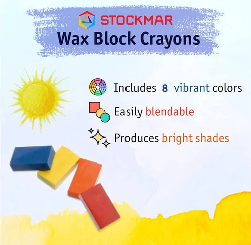 Vista 2 de Stockmar Juego de 8 lápices de cera de abejas, no tóxicos, seguros, naturales gigantes para niños pequeños, niños, adolescentes y adultos, Waldorf