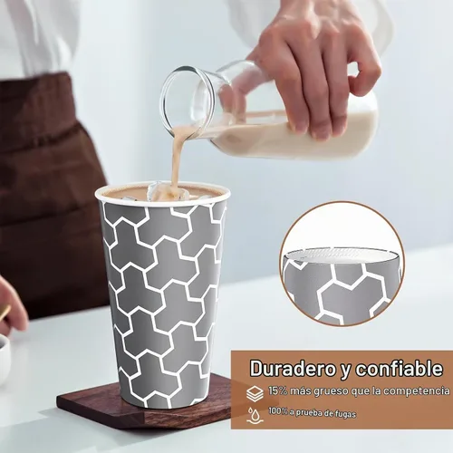 Vista 4 de Vasos de papel de 16 onzas, paquete de 180 tazas calientes desechables aisladas