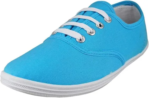 Vista 5 de Easy USA - Zapato de lona con cordones para mujer con plantilla acolchada