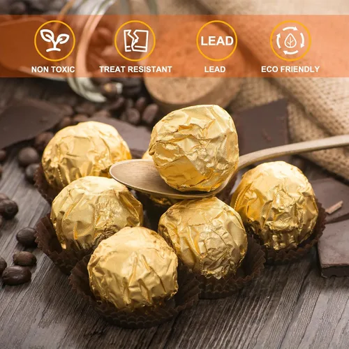 Vista 4 de uxcell 100 envoltorios de aluminio para dulces, envoltorios de barra de chocolate de 8 x 8 pulgadas, papel de aluminio para decoración de embalaje