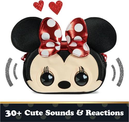 Vista 6 de Purse Pets, Disney Minnie Mouse Officially Licensed Interactive Pet Toy & Kids Purse