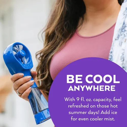 Vista 6 de O2COOL Elite Ventilador de nebulización de agua portátil con batería (azul)