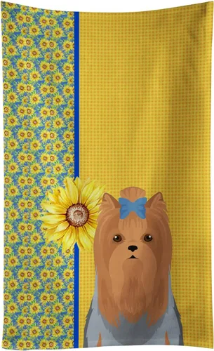 Vista 23 de Caroline's Treasures WDK5313KTWL - Toalla de cocina con diseño de girasoles de verano, color negro y tostado, Airedale Terrier, toalla de mano