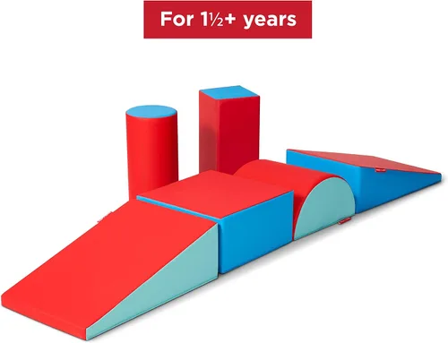 Vista 2 de Radio Flyer, Tumble Town Bloques de espuma – Arco iris, estructura de escalada y juego para interiores, bloques de escalada de espuma grandes