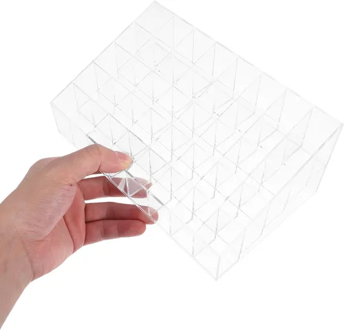 Vista 4 de Housoutil Multi-grid Lipstick Holder and Desktop Lipstick Rack 2pcs 40-slot Acrylic Makeup Organizer for Vanity and Cosmetic Storage at Home