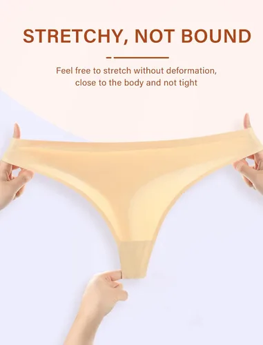 Vista 3 de Sunm Boutique Tangas sin costuras para mujer, tangas invisibles, de nailon, elásticas, ropa
