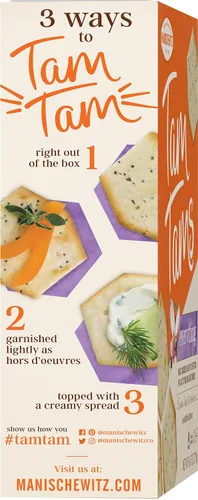 Vista 4 de Manischewitz Galletas Tam Tam Everything de 9.6 onzas (paquete de 2), textura crujiente y ligera, horneadas a la perfección