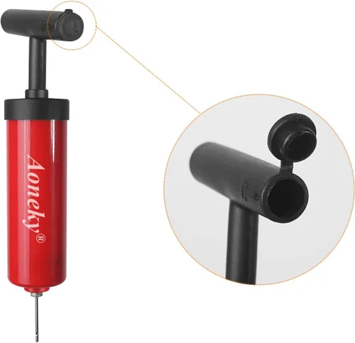 Vista 3 de Aoneky Mini bomba de mano para pelotas deportivas, bomba de aire portátil con almacenamiento de agujas, diseño compacto para baloncesto, fútbol