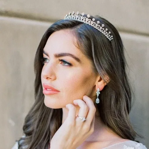 Vista 4 de Crystal Tiara Crown For Women Bridal Hair Ornaments for Birthday Pageant Wedding Prom Women Girls Hair Accessories
