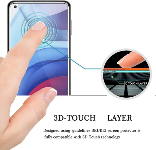 Vista 2 de Protector de pantalla de vidrio templado compatible con Motorola Moto G Power (2021), sensible al tacto, compatible con fundas, dureza 9H