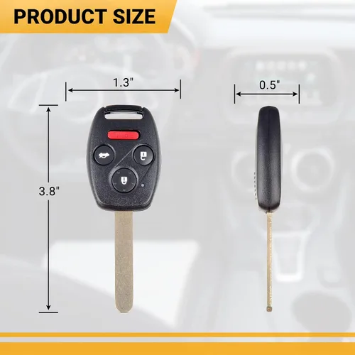 Vista 5 de Control remoto de entrada sin llave compatible con Honda Accord Pilot 2008-2012 llave de coche de repuesto con ID FCC: KR55WK49308 (paquete de 2)