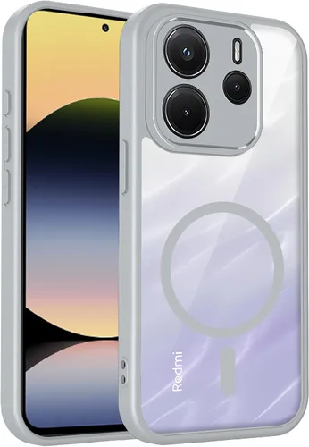 Vista 257 de Funda magnética transparente compatible con Xiaomi 17T, color negro 2 en 1 PC + TPU cubierta de teléfono a prueba de golpes, carcasa protectora