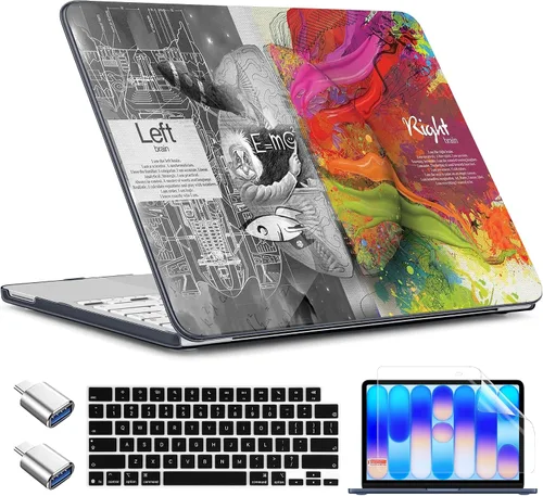 Vista 53 de TWOLSKOO Funda para MacBook Neo de 13 pulgadas 2026 A3404 A18 Pro Chip, funda rígida de plástico con adaptador tipo C, 2 fundas para cámara web