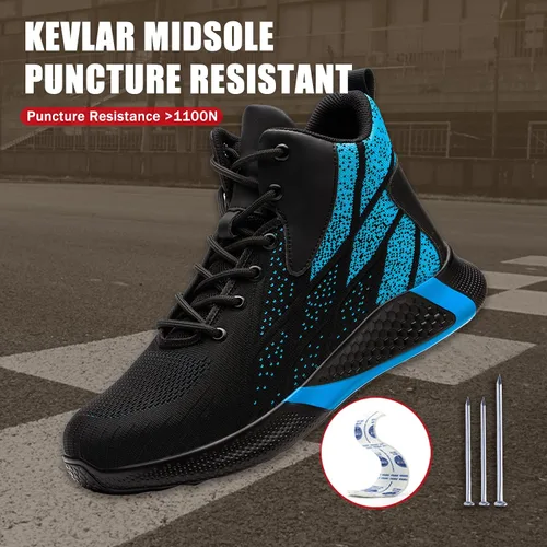 Vista 3 de ARCHINSERT Zapatos de punta de acero para hombres y mujeres, zapatos de seguridad indestructibles, resistentes al deslizamiento, puntera de acero