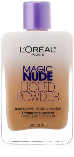 Vista 6 de L 'Oreal Paris Magic Nude Liquid Powder Bare Skin Perfecting SPF 18 de maquillaje, 0,91 onza, Marfil claro