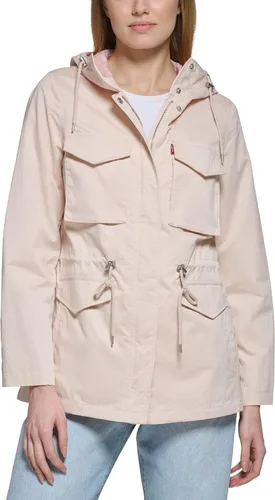 Vista 9 de Levi's Women's Four Pocket Hooded Military Jacket Algodón Camel