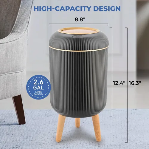 Vista 7 de Pukomc Papelera con sensor inteligente, conveniente e higiénico, fácil de usar, sensor de tecnología, impermeable, papelera de plástico para cocina