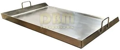 Vista 4 de Parrilla plana, plancha de acero inoxidable con estufa de doble propano de 32 x 17