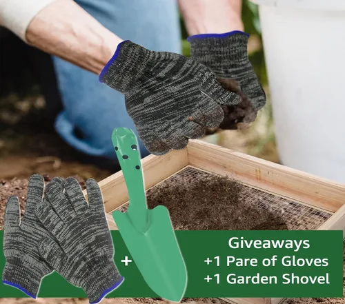 Vista 6 de Tamiz de tierra, tamiz de suciedad para jardinería, tamiz de compost, tamiz de jardín, tamiz de madera ligera para rocas, tamiz de tamiz de pantalla