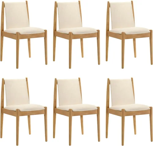Vista 13 de DUOMAY Juego de 2 sillas de comedor modernas tapizadas de lino beige, sillas de madera sin brazos con cojín de asiento acolchado y marco resistente